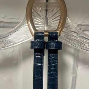NWOT Adjustable Blue Faux-Snakeskin Ring Belt